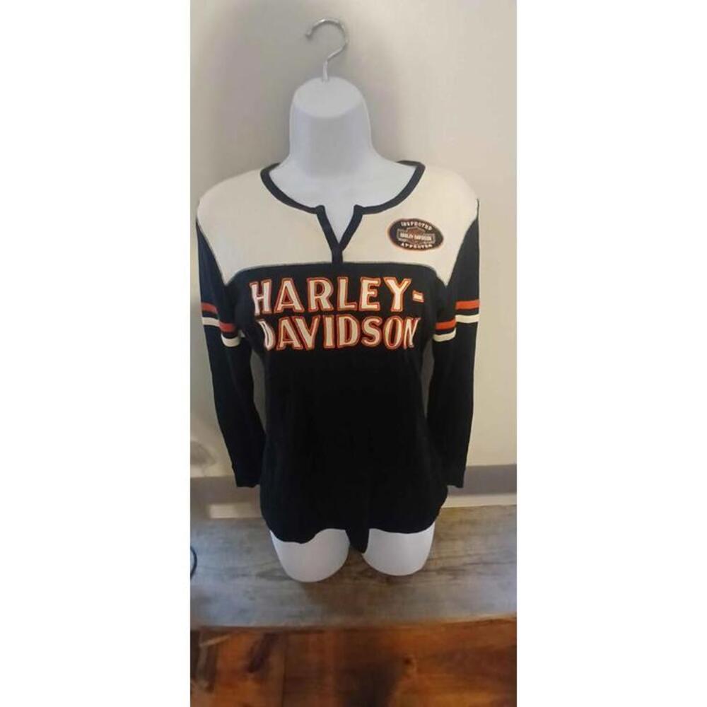 Women's Harley-Davidson Snap Front Tee Long Sleeves Med
